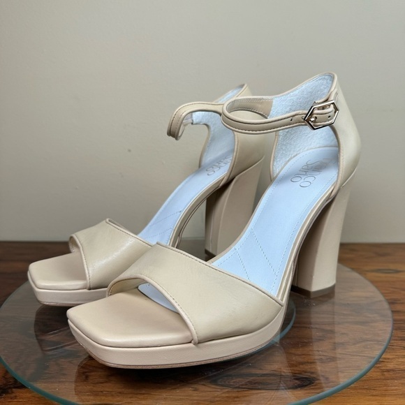 NEW Franco Sarto Dima Sandal in Beige Leather - Picture 7 of 16